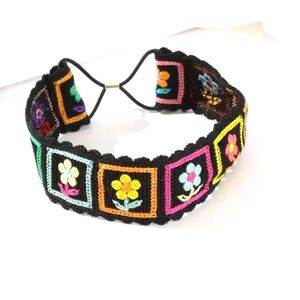 CROCHET  Headband 70s Hippie Style Statement Piece